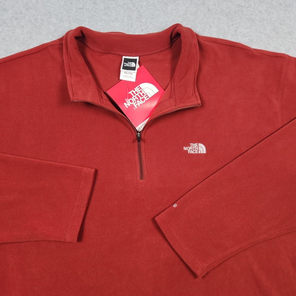 The North Face 1/4 Zip Mens XXL Red TKA 100 Glacier Fleece Pullover New